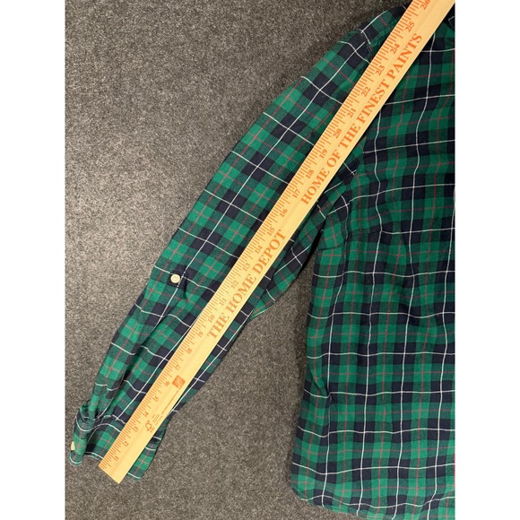 Tommy Hilfiger Men's Green Plaid Long Sleeve Button Up Shirt Size L - Picture 6 of 8